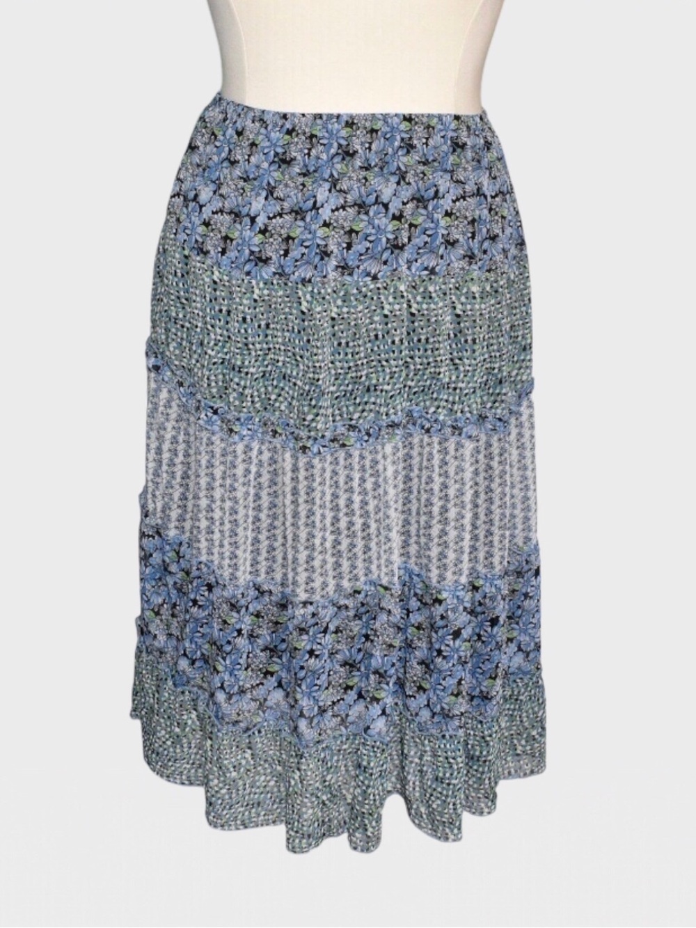 Notations Floral Tiered Maxi Skirt